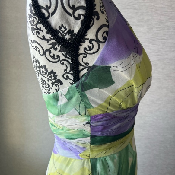 Donna Morgan Silk Chiffon Halter Knee Length Dress, 2P - Picture 6 of 8